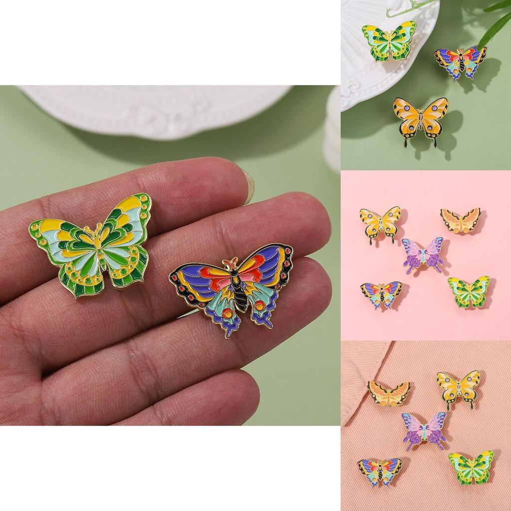 Creative Purple Butterfly Enamel Brooch Stunning Animal Floral Design For Men And Women