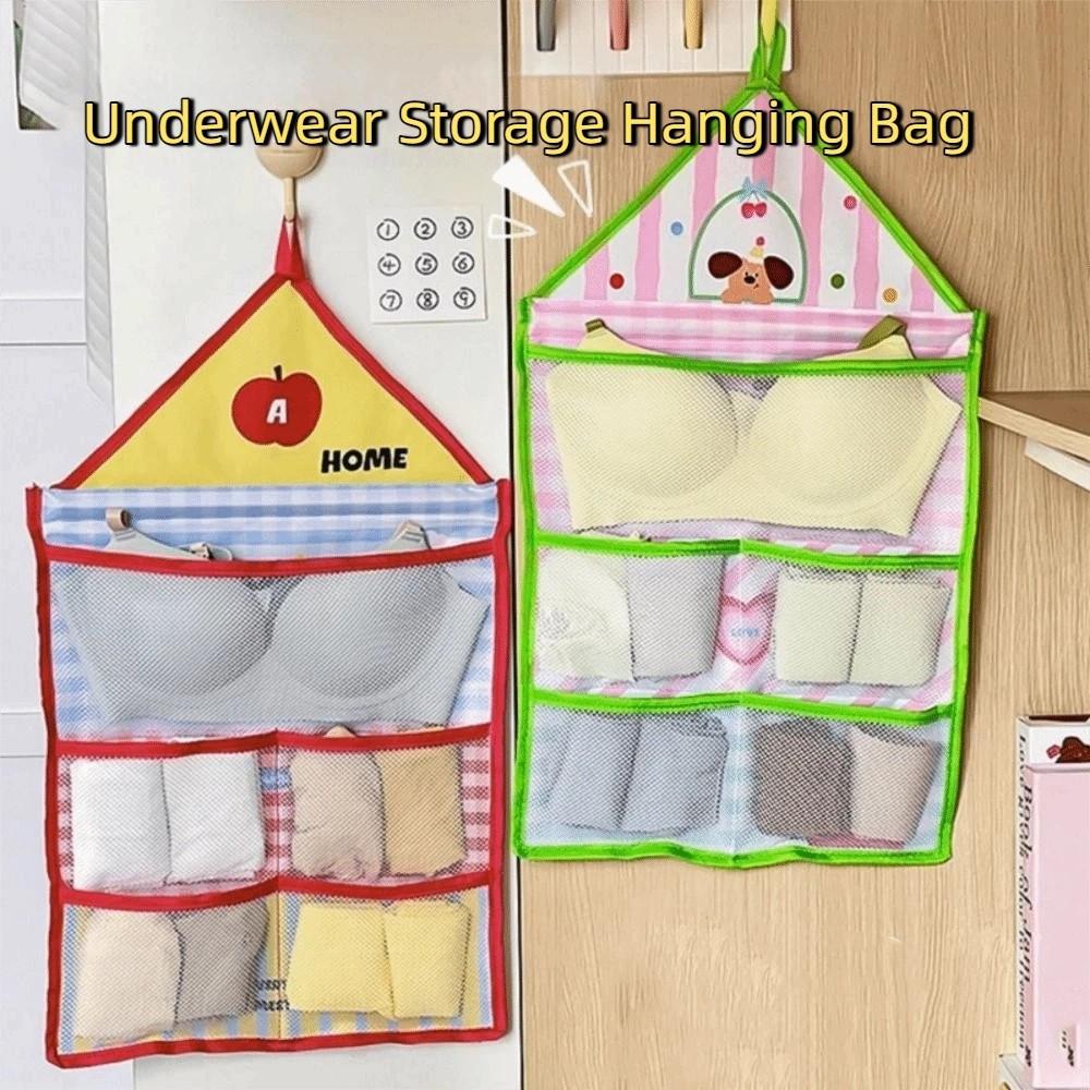 Space Saving Underwear Storage Hanging Bag Wall Mounted Underwear Socks Storage Bag  Bedroom