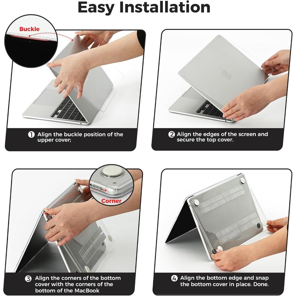 Clear Case Compatible for New MacBook Air Laptop Protective Plastic Hard Shell Cover