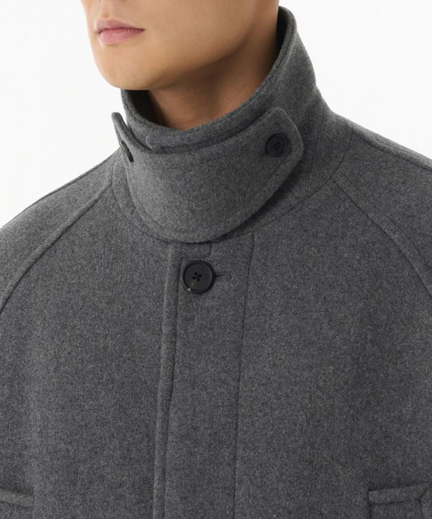 Musinsa Standard Wool Blend Oversized Muff Balmacaan Coat [Medium Grey]