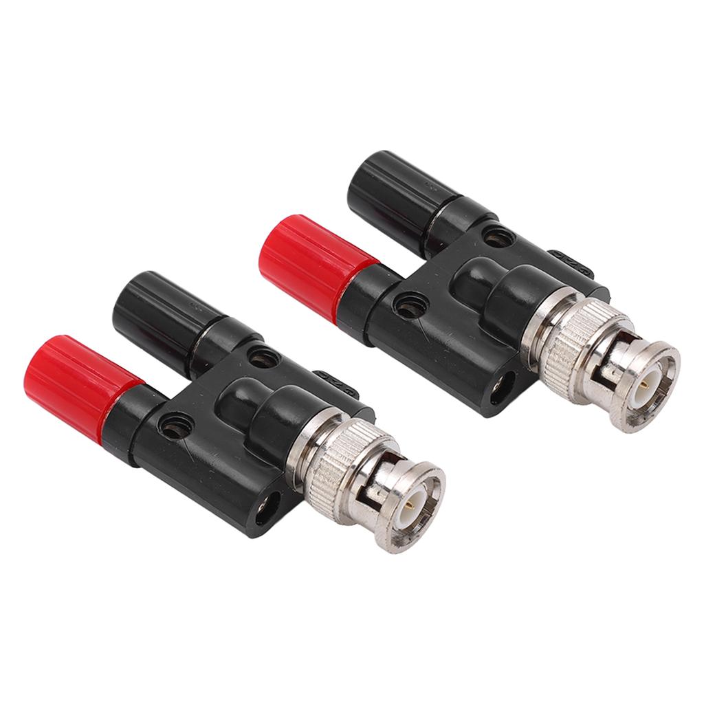 2pcs BNC Male To Dual 4mm Banana Female Socket Binding Post RF Coaxial Splitter Adapter Connector