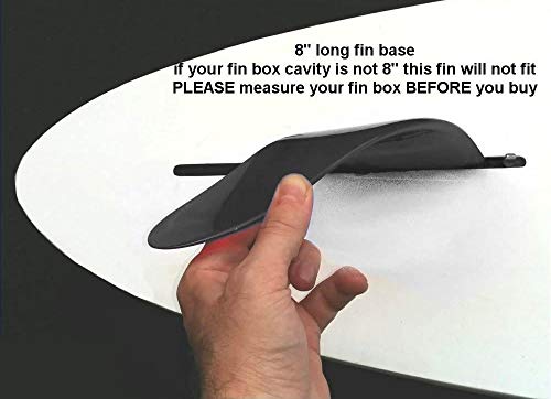 3" Center Fin (Soft Flex) Safety Flex Soft Fin for Longboard, SUP, AirSUP, River Rafting (Black (Screwless))