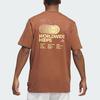 Adidas T Shirts Men's Brown Crew Neck Moderate Straight Fit JE3757
