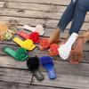 Summer New Slippers for Women Wearing Fashionable and Versatile Floral Flat Bottomed Solid Color Beach Slippers