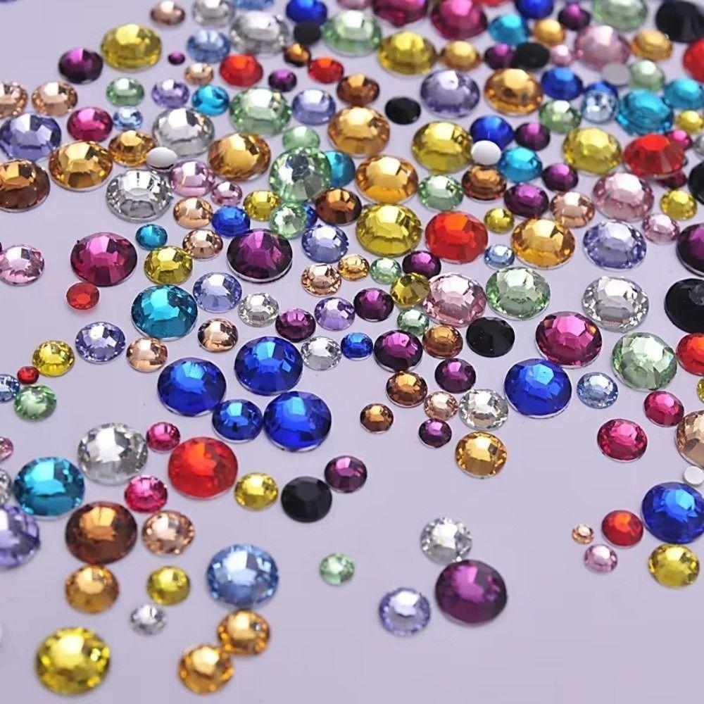 1440 pcs Sparkle DIY Crystal Beads Nail Art Mix Color Glass Rhinestone Jewelry Accessory 3D Nail Sparkle Decoration Beauty Craft