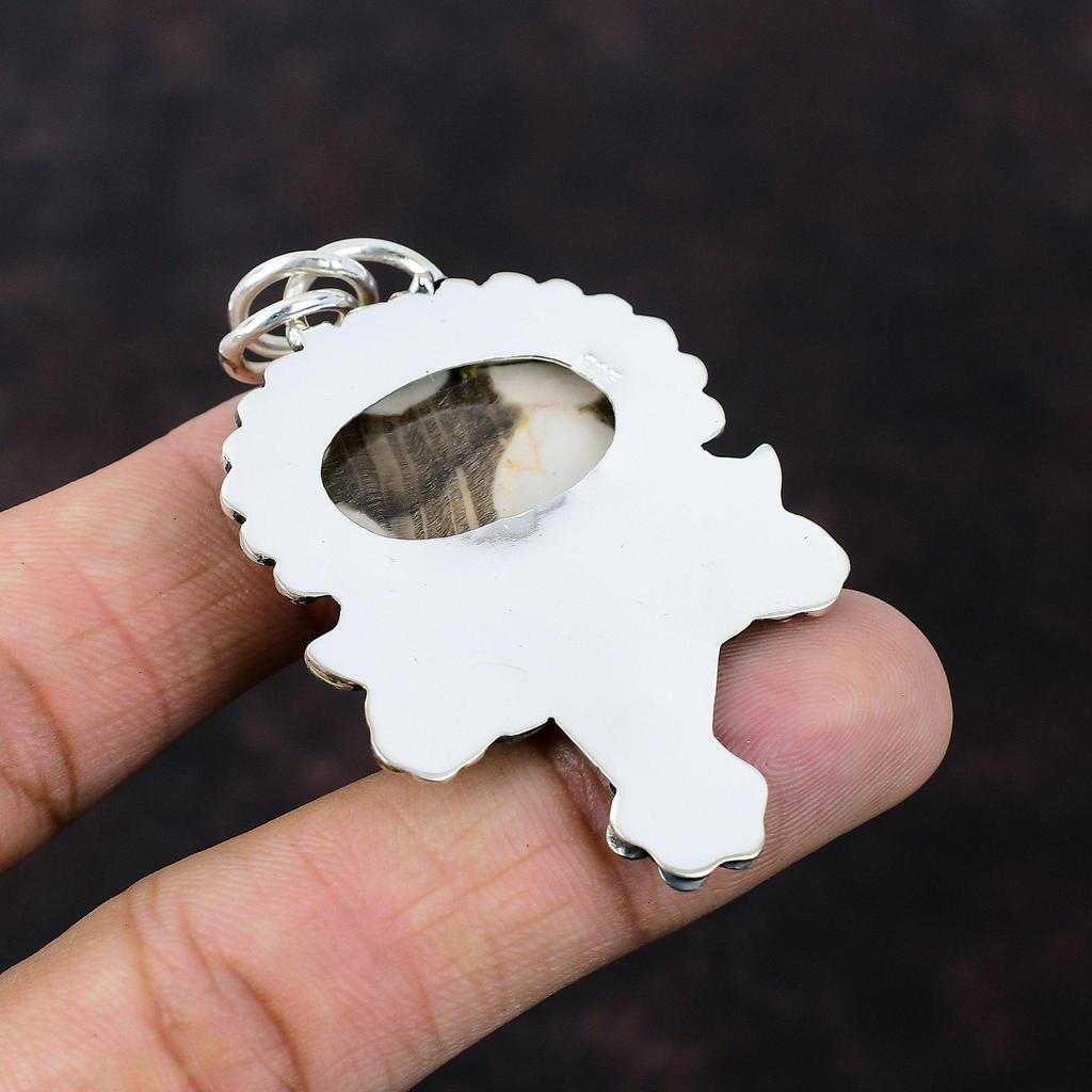 Peanut Wood Jasper Pendant Natural Gemstone Jewelry 925 Sterling Silver Pendant Handmade Brand New Pendant Gift For Mother Dragonfly Jewelry