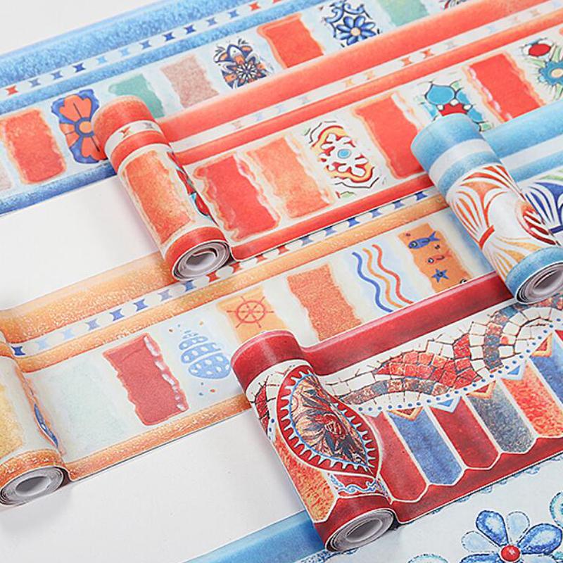 3/5M Self Adhesive Wall Skirting Border Sticker PVC Kitchen Cabinet Cupboard Waterproof Baseboard Wallpaper Wall Sticker