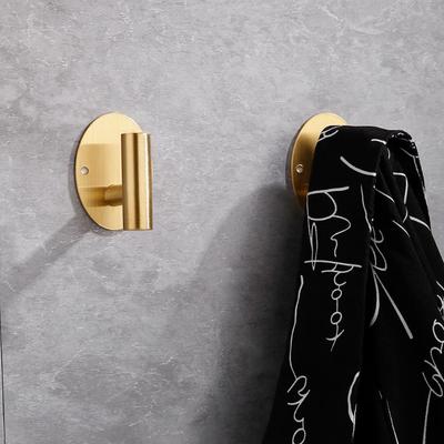 2 stuks/partij Badjas Haak 304 Roestvrij Staal Zelfklevend Keuken Badkamer Muurhaak Geborsteld Goud Zwart Rond Handdoek Kleding Sleutel Hoed Hanger