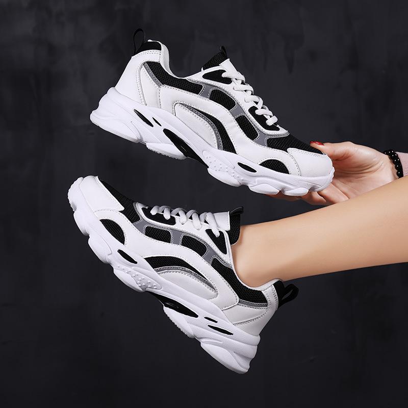 

Women s Lightweight Mesh Dad Sneakers - Thick Sole, Breathable, Height-Boosting, Casual Running Shoes for Autumn US 5