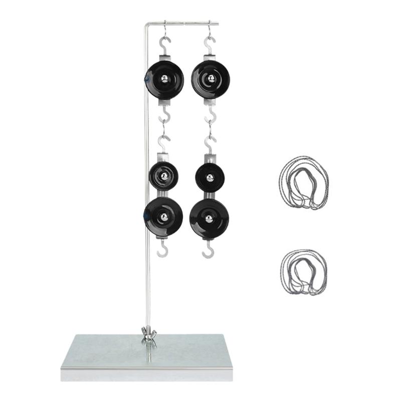 

Laboratory Pulley Systems for Physics Education Including Metal Weights and Force Gauge for School Mechanics Learning