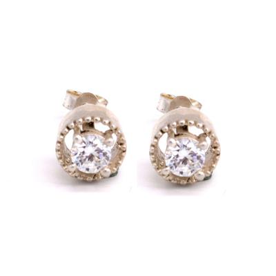 Cubic Zirconia 925 Sterling Silver Stud Earrings Jewelry, Women Handmade Earrings