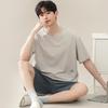 Modal Men's Summer Pajamas Set - Short Sleeve Pullover and Shorts for Cooling Comfort