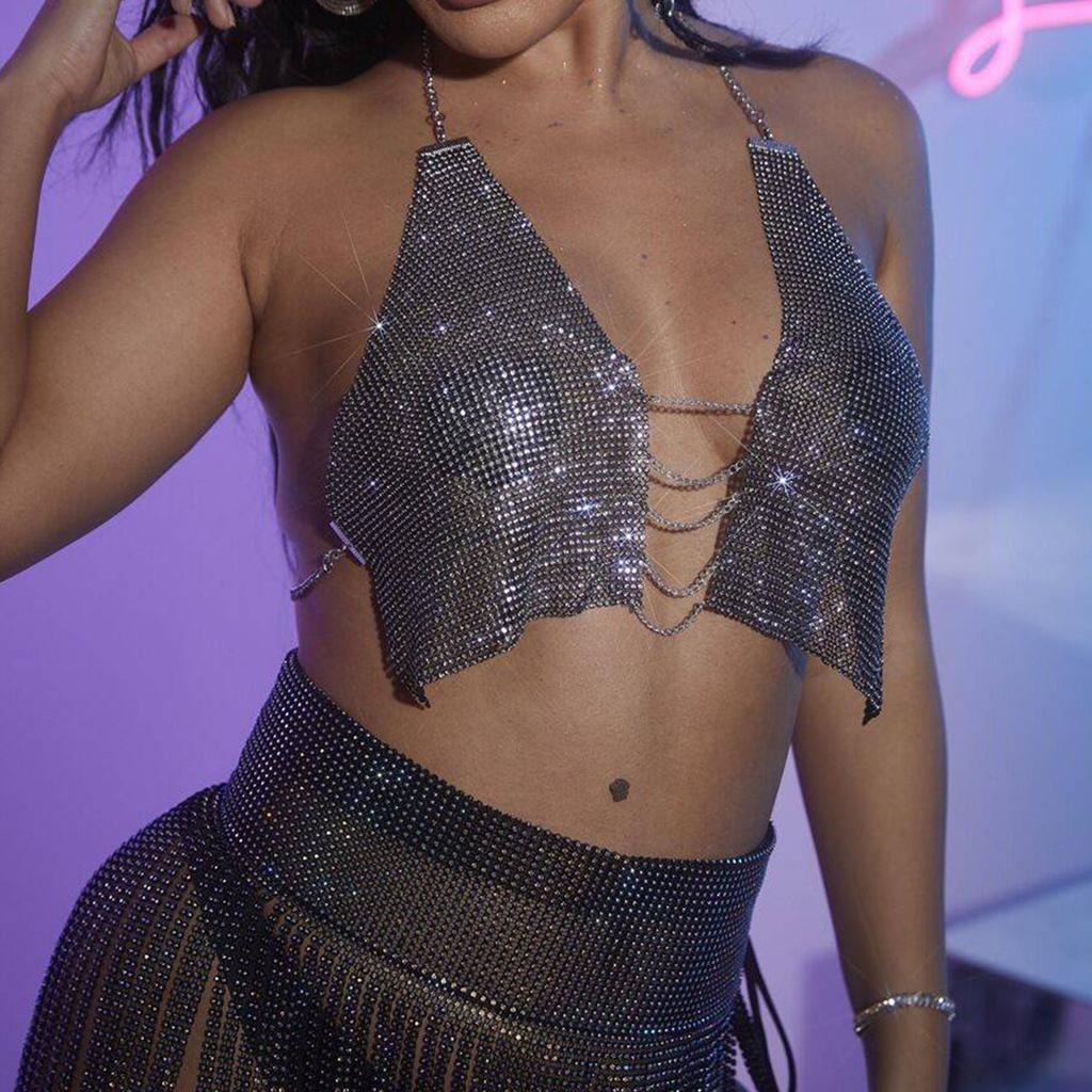 Temperament Backless Full Diamond Sling Body Chain Sexy Hollow Fashion Nightclub Hot Girl Chest Ornament