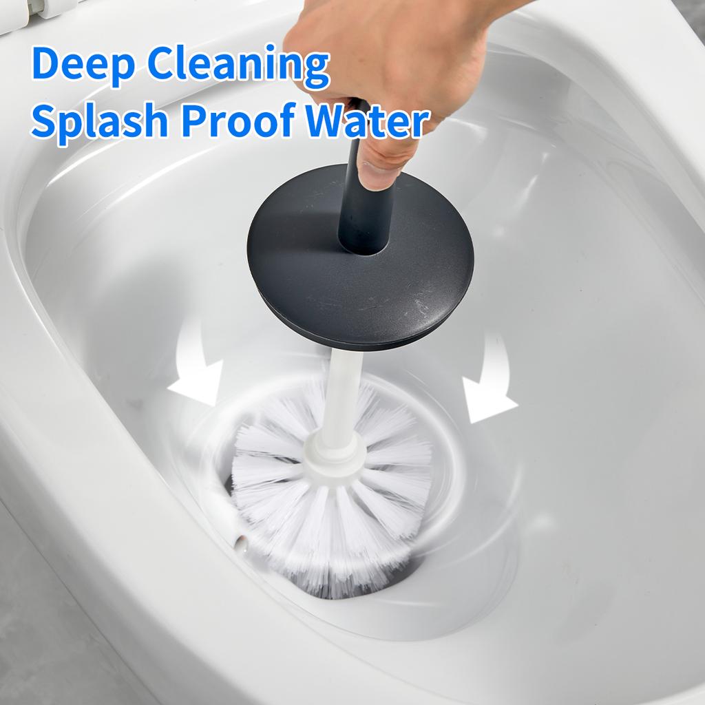 Spritzwassergeschützter Griff Toilettenbürste Mit Ständer Weiche Borsten Kunststoff Toilettenreiniger Badezimmer Toilettenreinigungswerkzeuge