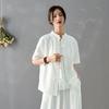2026 Summer Cotton Linen Retro Chinese Style Women's Tai Chi Shirt