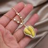 Real Gold Electroplated Durian Pendant Necklace Female Niche Design Light Luxury Accessories Collarbone Chain