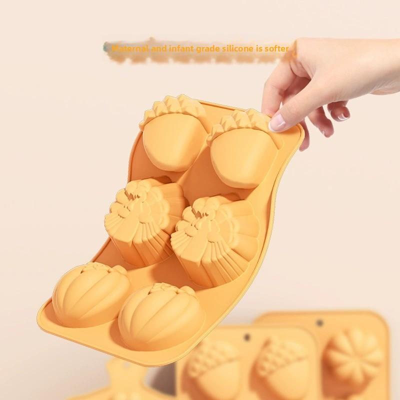 Molde de silicona para pasteles de Halloween, 6 cavidades, diseño de calabaza, para hornear DIY