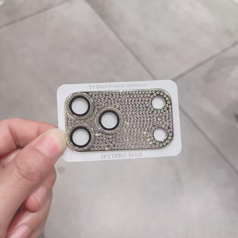 Luksusowa ręcznie robiona naklejka z cyrkoniami odpowiednia do folii na obiektyw iPhone 17Promax dla iPhone17Pro osłona tylnej kamery
