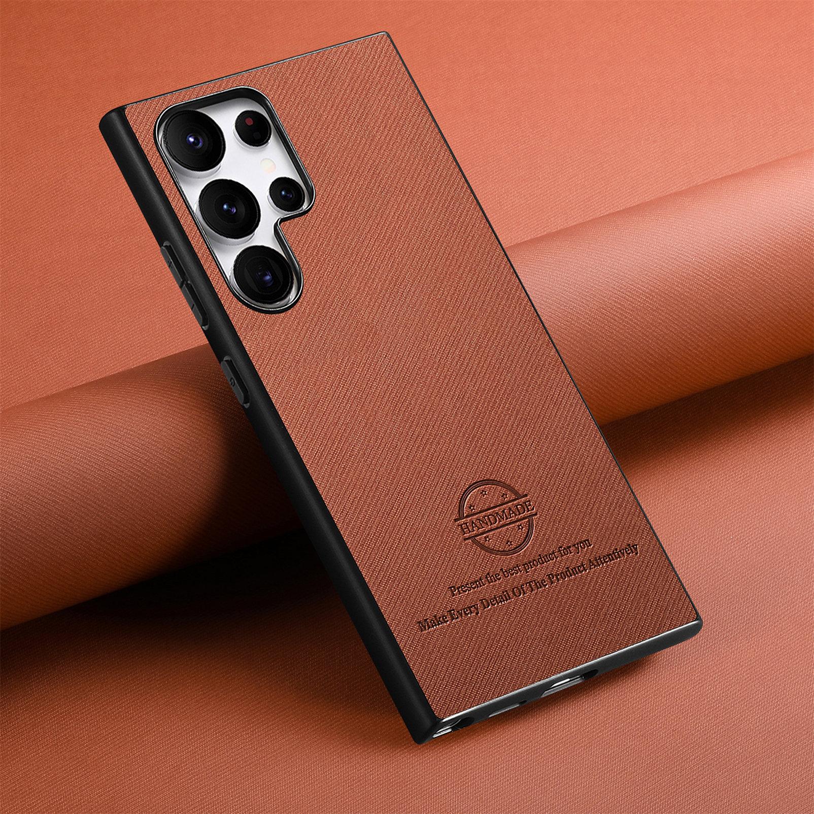 

Cloth-grain Plain Leather Phone Case for Samsung Galaxy S26 S24 S25 Ultra Edge S22 S23 Plus S21 FE A56 A55 A54 Back Cover XL011 Galaxy S25+
