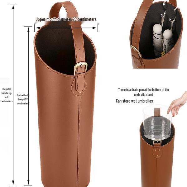 Porta ombrelli lungo in pelle di grande capacità per ingressi domestici e commerciali