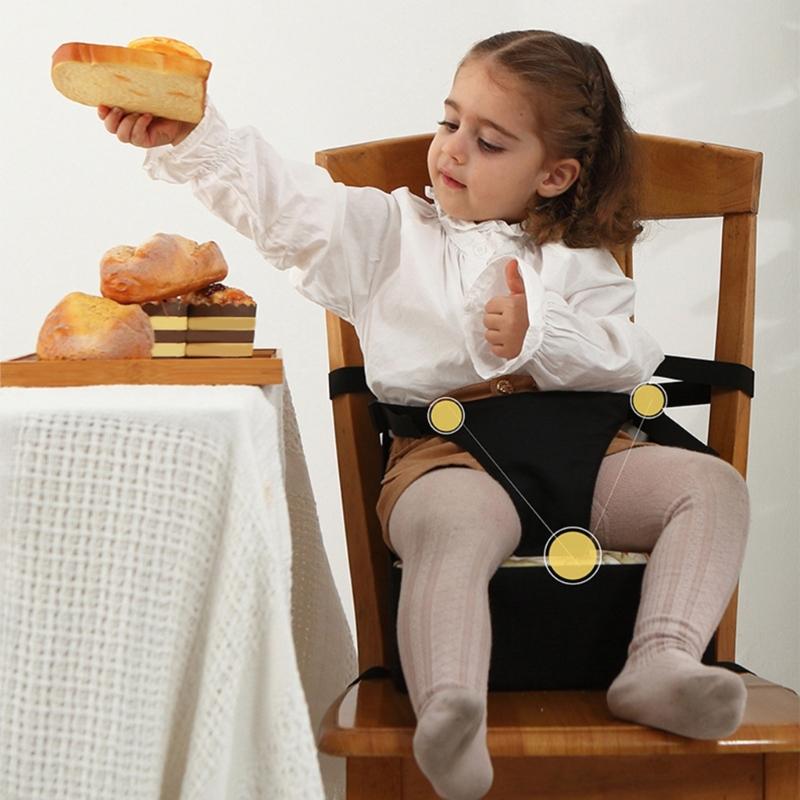 Cestovní podložka na dětskou sedačku, skládací polštářek na jídelní židličku s více ochrannými pásy pro jídelní židle