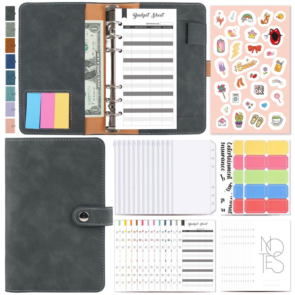 Money Budget Planner Binder With Zipper Envelopes Cash Envelopes For Budgeting Money Organizer For A6 Cash Budget Binder