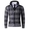 Winter Men'S Fleece Thickened Hooded Padded Jacket Men'S Zipper Padded Jacket Loose Plaid Jacket