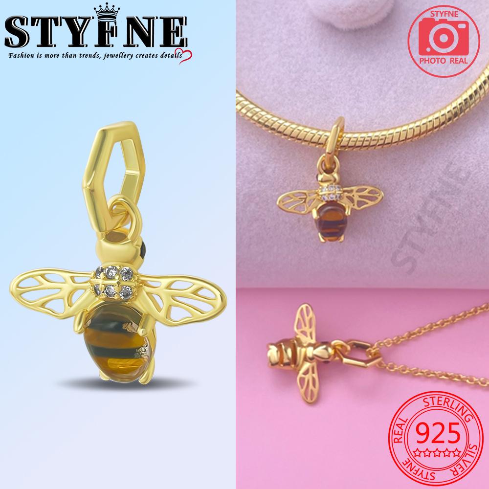 Charms Metall Bienen Serie Gold Wabenblumen Ideal für Damen Armreif Gestalten Sie Ihren eigenen Leichter Luxus Hochwertiges Zubehör Geschenk Elegant Mode