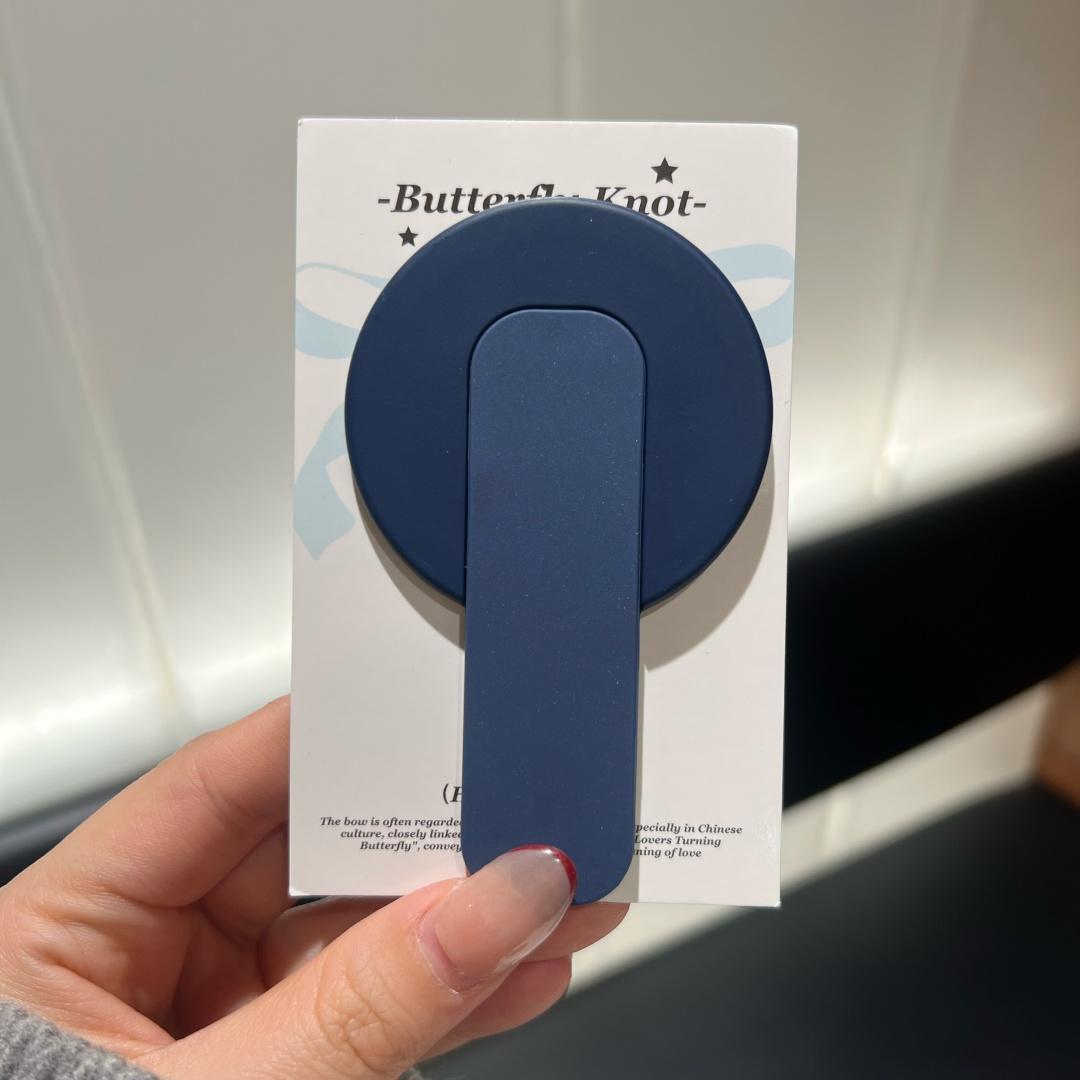 

Luxury Solid Color Ring Finger Bracket Mobile Phone Self Adhesive Finger Ring Phone Holder For iPhone Samsung Xiaomi Stand темно-синього кольору