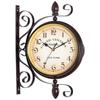 European Double-Sided Wrought Iron Wall Clock - Modern & Retro Style for Living Room