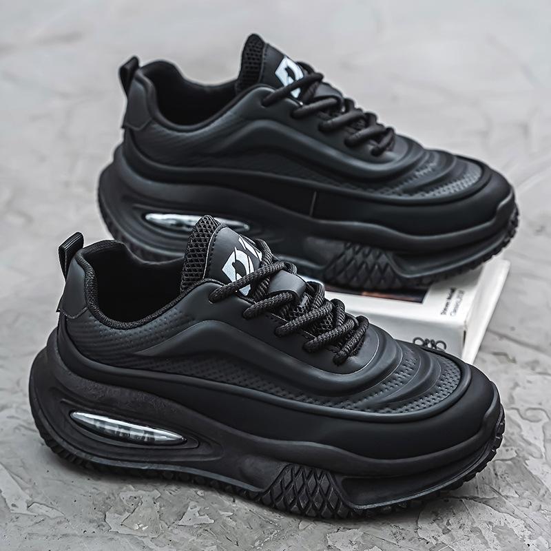 Autumn and Winter New Leather Thick-soled Heightening Dad Shoes Versatile Contrasting Colors Personalized Student Casual Shoes Versatile Men's Shoes