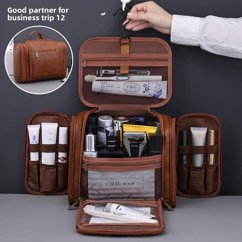 Mens Business Toiletry Bag With Waterproof Pu Material For Travel And Daily Use