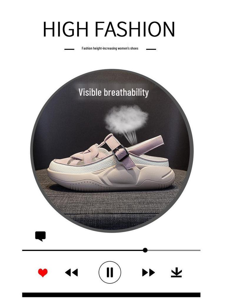 Women's 2025 Leather Flat Sandals - Soft Sole, Casual Style, Round Toe, Color Block for Beach & Pregnancy