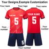 Men Soccer Jersey Set Short Sleeve Shirt and Shorts with Socks Breathable Quick Dry Lightweight Athletic Uniform Kit for Training Match Sportswear