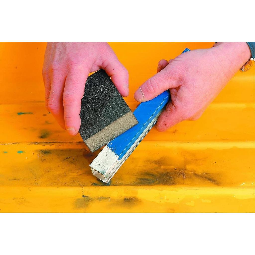Set of 3 Abrasive Sponges with Fine, Medium & Coarse Grain for Wood and Metal - Abrasive Paper Usable Dry and Wet