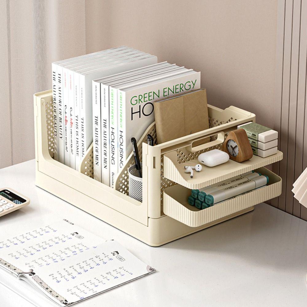 Portable Foldable Storage Basket Large Capacity Books Sorting Box Book Frame School