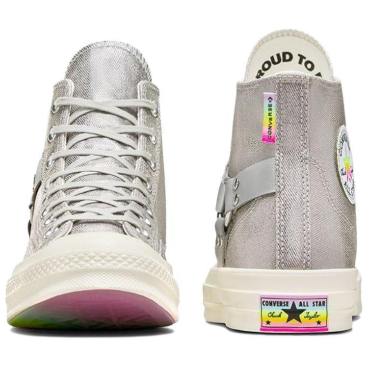 Converse Chuck 70 High Pride 2024 Unisex Sneakers Silver Egret Chaos-Fuschia A10214C