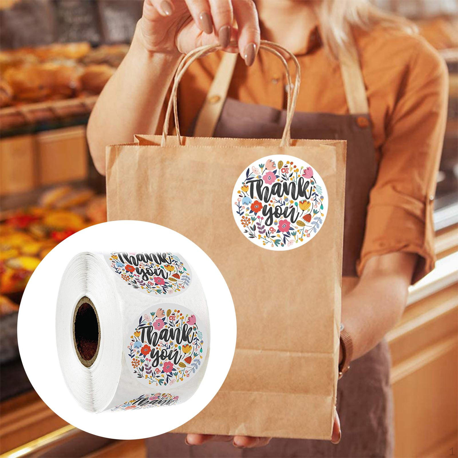 

500 Pieces Round Thank You Stickers Envelope Seal Sticker Label 25mm Scrapbook Decals for Birthday Colorful