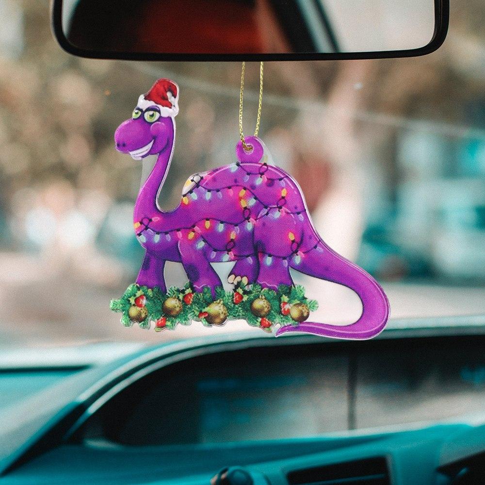 2D Christmas Tree Dinosaur Pendant Acrylic Decorative Acrylic Christmas Tree Decoration Hanging Dinosaur Pattern