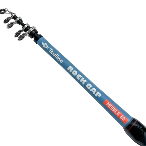 Tsulino ROCKGAP MOBILE 80 Kompaktrute / Teleskop-Eisangelrute / Für Angelsteg, Mole und Wellenbrecher!