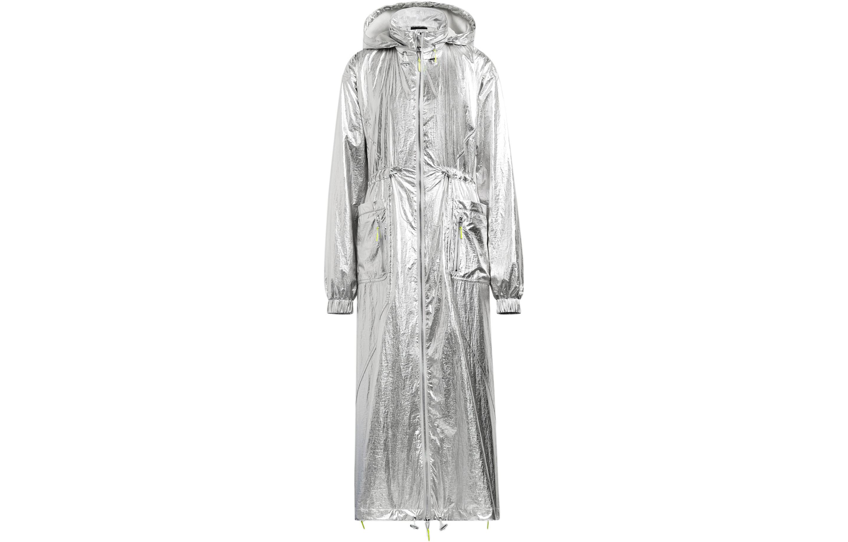 Adidas Originals IVY PARK Jackets Unisex Silver Hooded Moderate Straight Fit HY8613 XXS