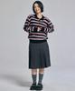 AWESOME STUDIO Multi-Stripe Collared Knit Black