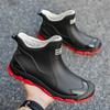 Winter warm and velvet men's rain shoes 39-48 extra large size black water shoes mountain men's rubber shoes fishing men's waterproof boots