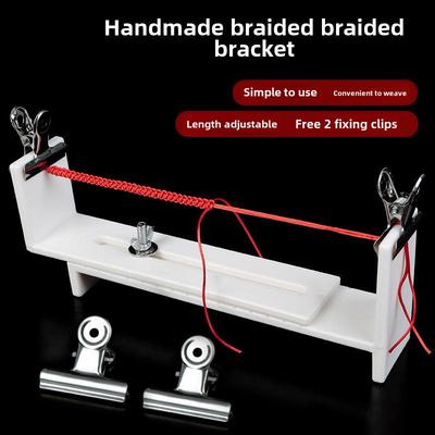 Rode Touw Vlechtmachine Kit: Doe-het-zelf Armband Vlechtrek en Gereedschap met Vaste Pad.