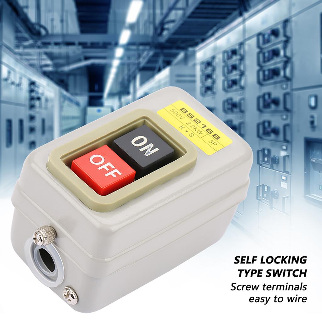 Self Locking 3P OnOff Power Push Button Switch 110220380V 15A BS216B