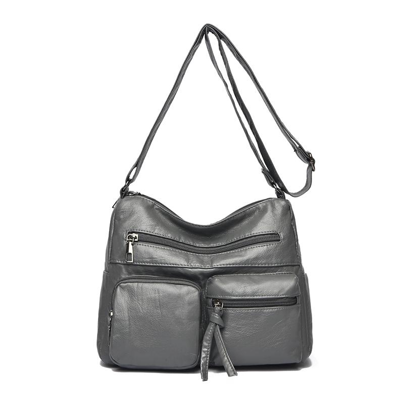 Dámská taška Vintage taška přes rameno Vícekapsá velkokapacitní taška crossbody