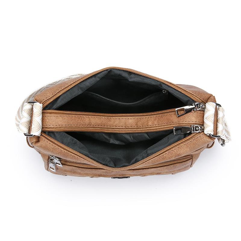 Umhängetasche Mehrfachfächer Weiches Leder Damentasche Muttertasche