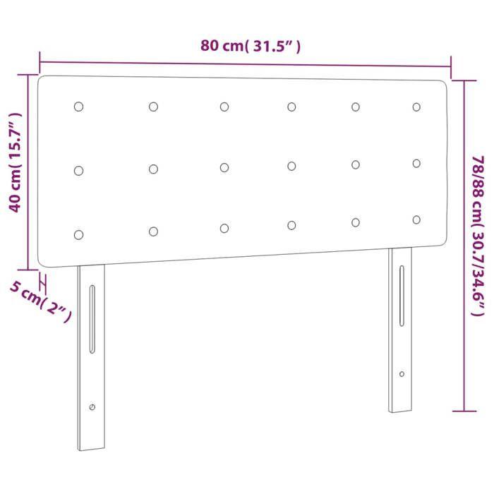 VidaXL LED Headboard Bedroom Furniture Single Bed Accessory Headboard Interior Black 80x5x78/88 3122022
