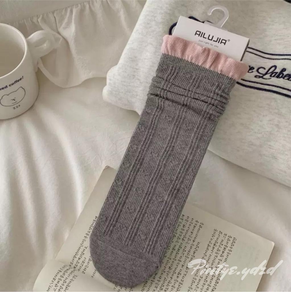 Beautiful Again~ Autumn Lace For Korean Retro Girls~ It'S Amazing~ Socks Boneless Mid-Tube Stacking Socks