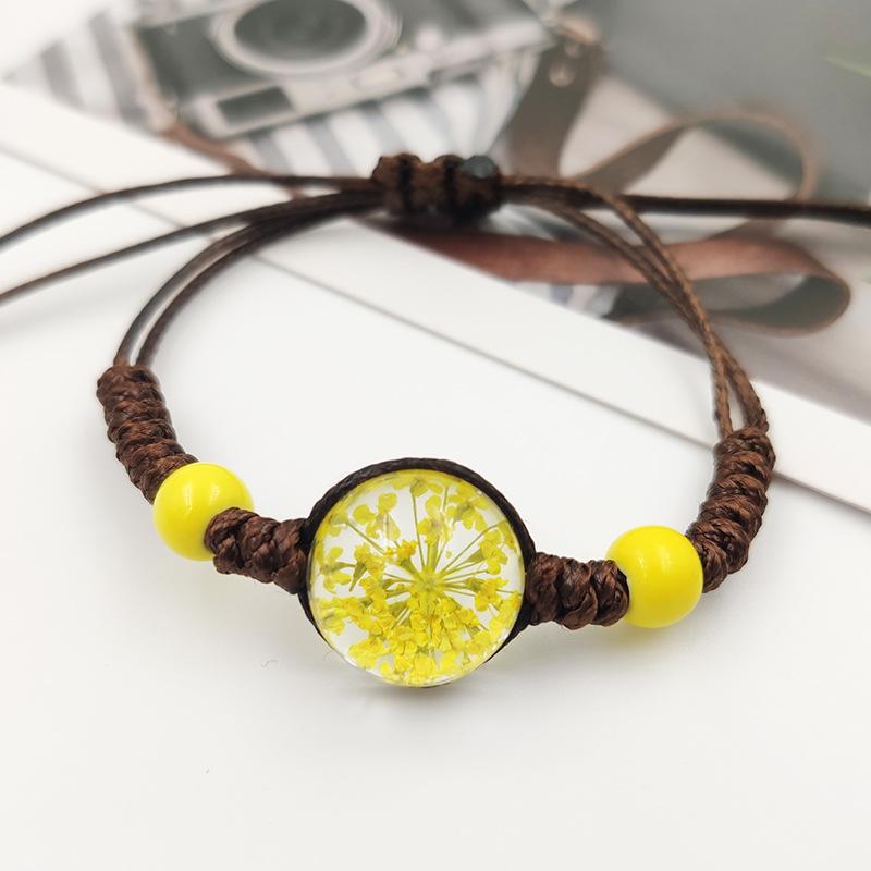 Starry Sky Dried Flower Glass Bracelet for Girlfriends, Couples & Students